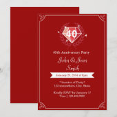 Uitnodigingen voor 40-jarig huwelijksfeest met Rob (Voorkant / Achterkant)