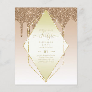 Uitnodigingen voor 40ste verjaardag VOOR Haar Glam Flyer