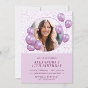 Uitnodigingen voor 47ste verjaardag Ballonnen Foto