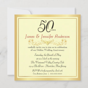 Uitnodigingen voor 50-jarig huwelijksjubileumfeest