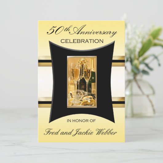 Uitnodigingen voor 50-jarig jubileumfeest (Staand voorkant)