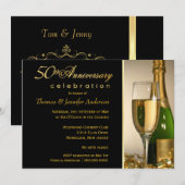 Uitnodigingen voor 50-jarig jubileumfeest met mono (Voorkant / Achterkant)