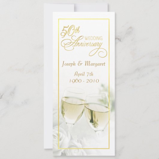 Uitnodigingen voor 50ste trouwjubileum - Hoge uitn (Voorkant)