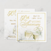 Uitnodigingen voor 50ste verjaardagsfeest - Vierka (Voorkant / Achterkant)