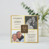 Uitnodigingen voor 50ste verjaardagsfeest Vintage  (Staand voorkant)