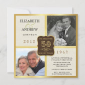 Uitnodigingen voor 50ste verjaardagsfeest Vintage  (Voorkant)