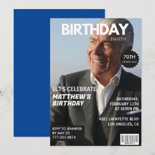Uitnodigingen voor 70ste verjaardag Mannen Hij Tij