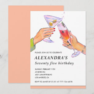 Uitnodigingen voor 75e verjaardag Cocktail Party C