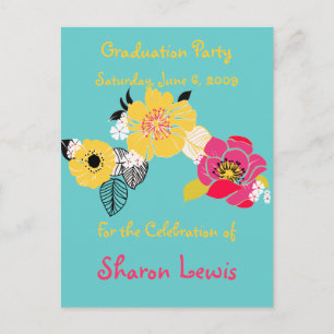 Uitnodigingen voor afstudeerfeest, briefkaart