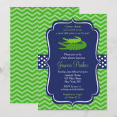 Uitnodigingen voor Alligator Baby Shower (Voorkant / Achterkant)