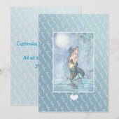 Uitnodigingen voor babydouches nodigt zeemeermin e (Voorkant / Achterkant)