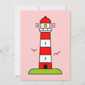 Uitnodigingen voor babydouches | vuurtoren (Achterkant)