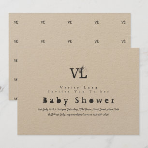 Uitnodigingen voor babyfeestje met vintage typemac