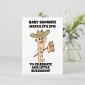 UITNODIGINGEN VOOR BABYSHOWER LITTLE BOY COWBOY (Staand voorkant)