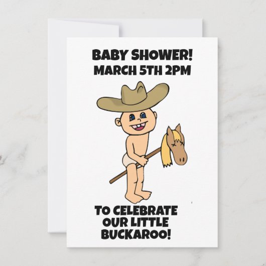 UITNODIGINGEN VOOR BABYSHOWER LITTLE BOY COWBOY (Voorkant)