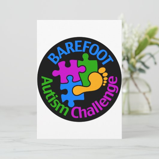 Uitnodigingen voor Barefoot Autism Challenge (Staand voorkant)