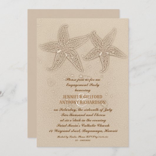 UITNODIGINGEN VOOR BEACH ENGAGEMENT PARTY (Voorkant / Achterkant)