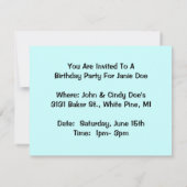 Uitnodigingen voor Black Beauty Paard Feestje Elke (Achterkant)