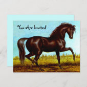 Uitnodigingen voor Black Beauty Paard Feestje Elke (Voorkant / Achterkant)