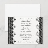 Uitnodigingen voor Black Lace Bridal Shower (Voorkant / Achterkant)