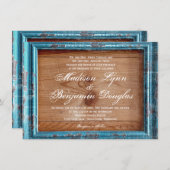 Uitnodigingen voor Blauwgroen Lijst van Rustisch l (Voorkant / Achterkant)