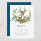 Uitnodigingen voor bosherten PENSIOEN vrouwenfeest (Voorkant / Achterkant)