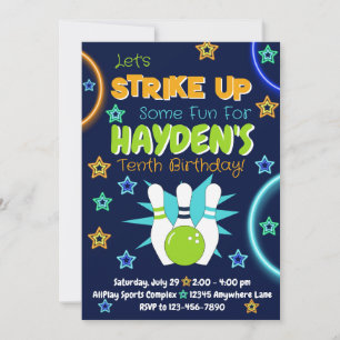 Uitnodigingen voor Bowling Sports Birthday