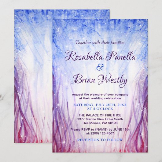 Uitnodigingen voor brand- en ijsweddenschappen | B (Voorkant / Achterkant)