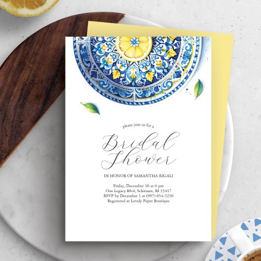 Uitnodigingen voor bruidsdouches Amalfi Coast Them