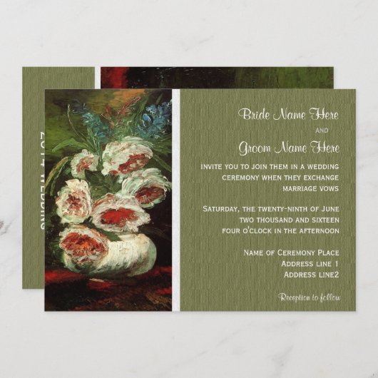 Uitnodigingen voor bruiloft. (Voorkant / Achterkant)