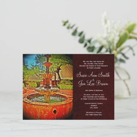 Uitnodigingen voor bruiloft in het zuidwesten van (Staand voorkant)