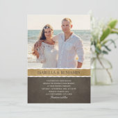 Uitnodigingen voor bruiloft op foto's | Modern Ele (Staand voorkant)