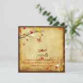 Uitnodigingen voor bruiloft/paarse bladeren