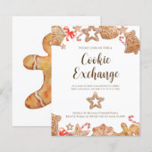 Uitnodigingen voor budgetcookie-uitwisseling kerst (Voorkant / Achterkant)