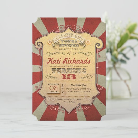 Uitnodigingen voor carnavalsfeest (Staand voorkant)