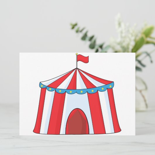 Uitnodigingen voor circustenten (Staand voorkant)