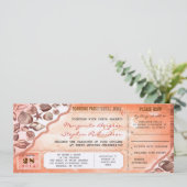 Uitnodigingen voor Coral Destination Wedding Ticke (Staand voorkant)