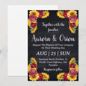 Uitnodigingen voor Country Sunflower en Bourgondis (Voorkant / Achterkant)