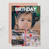 Uitnodigingen voor de 6e verjaardag Girl Magazine (Voorkant / Achterkant)