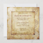 uitnodigingen voor de bruiloft van Damask en faux (Achterkant)