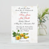 Uitnodigingen voor de bruiloft van gele rozen (Staand voorkant)