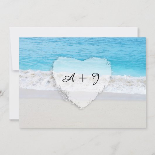 Uitnodigingen voor de bruiloft van het strand op d (Achterkant)