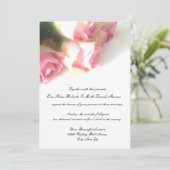 Uitnodigingen voor de bruiloft van roze roze rozen (Staand voorkant)