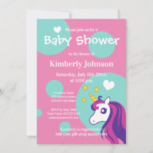 Uitnodigingen voor de douche van de baby Cute unic