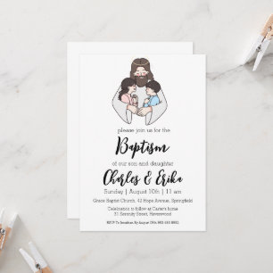 Uitnodigingen voor de moderne tweelingdoop