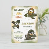 Uitnodigingen voor de verjaardag van het leger (Staand voorkant)