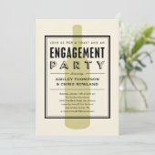 Uitnodigingen voor de Wine Bottle Engagement Party (Staand voorkant)