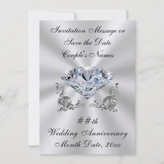 Uitnodigingen voor diamanten jubileum of Save the (Voorkant)