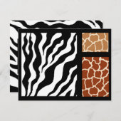 Uitnodigingen voor dierenprints (Voorkant / Achterkant)