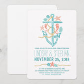 Uitnodigingen voor diner nautische strandrepetitie (Voorkant / Achterkant)